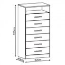 Ver imagem 3 de Guarda-Roupa de Bebê 2 Portas e Cômoda 6 Gavetas Evidência Móveis