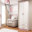 Ver imagem 7 de Guarda-Roupa de Bebê 2 Portas e Cômoda 6 Gavetas Evidência Móveis