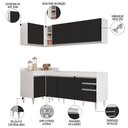 Ver imagem 3 de Armário de Cozinha Modulado de Canto Direito 4 Peças Cp40 Balcão sem Tampo Branco/preto - Lumil Lumi