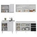 Ver imagem 6 de Armário de Cozinha Modulado de Canto Direito 4 Peças Cp40 Balcão sem Tampo Branco/preto - Lumil Lumi