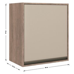 Armário MDF Aéreo Suspenso Multiuso Parede Cozinha 1 Porta Organizador Marrom Madeira Bege Nude - 2 Armário MDF Aéreo Suspenso Multiuso Parede Cozinha 1 Porta Organizador Marrom Madeira Bege Nude - 2