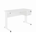 Ver imagem 4 de Mesa Escrivaninha Pés Metal 120cm x 60cm com Gaveteiro Suspenso 2 Gavetas F5 Office Cor:Branco
