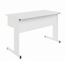 Ver imagem 5 de Mesa Escrivaninha Pés Metal 120cm x 60cm com Gaveteiro Suspenso 2 Gavetas F5 Office Cor:Branco