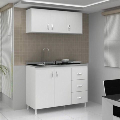 Cozinha Completa Modulada 2 Peças Branco/Diversas Cores