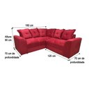 Ver imagem 5 de Sofá Canto Vermelho 608 Belo