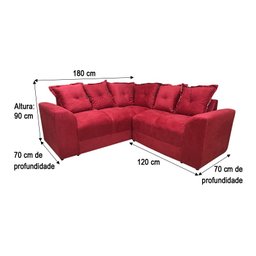 Sofá Canto Vermelho 608 Belo - 5