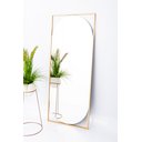 Ver imagem 5 de Espelho Grande Corpo Inteiro Geométrico Moldura Metal Industrial 170x70 Dourado