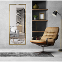 Ver imagem 4 de Espelho Grande Corpo Inteiro Geométrico Moldura Metal Industrial 170x70 Dourado