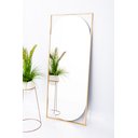Ver imagem 6 de Espelho Grande Corpo Inteiro Geométrico Moldura Metal Industrial 170x70 Dourado