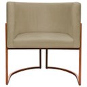 Ver imagem 3 de Poltrona Decorativa Recepção Luna Suede Cores Base de Ferro Bronze