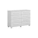 Ver imagem 1 de Cômoda San Marino 8 Gavetas MDF Puxadores em Madeira Branco Leifer Móveis