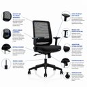 Ver imagem 6 de Conjunto Mesa de Escritório 1.60x60cm + Cadeira Ergonômica Reclinável Pistão Classe 4