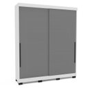 Ver imagem 2 de Roupeiro Solteiro Lisboa 2 Portas de Correr 177x213cm Branco/Cinza 240844