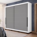 Ver imagem 1 de Roupeiro Solteiro Lisboa 2 Portas de Correr 177x213cm Branco/Cinza 240844