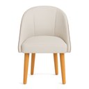 Ver imagem 4 de Kit 02 Cadeiras Poltrona de Jantar Bela Corano Nozes e Linho Bege Pés Palito Castanho - Pallazio