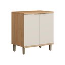 Ver imagem 1 de Balcão de Cozinha 80 Cm Bless 2 Portas 100% Mdf Jequitiba/off White Fosco - Linea Brasil