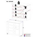 Ver imagem 4 de Cômoda Infantil 95cm 1 Porta com Vidro e 4 Gavetas Teddy Multimóveis Mp4489 Madeirado/branco