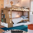 Ver imagem 2 de Beliche Infantil com Escada e 4 Gavetas Infix C06 Aveiro/branco - Mpozenato