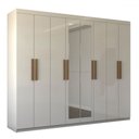 Ver imagem 3 de Guarda-roupa Casal Nirvana Plus 8 Portas 4 gavetas com Espelho Branco - Panorama Móveis