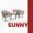 Ver mais imagens de Conjunto para Área Externa Sunny com 2 Cadeiras, 1 Mesa