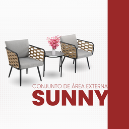 Conjunto para Área Externa Sunny com 2 Cadeiras, 1 Mesa - 3