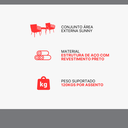 Ver imagem 6 de Conjunto para Área Externa Sunny com 2 Cadeiras, 1 Mesa