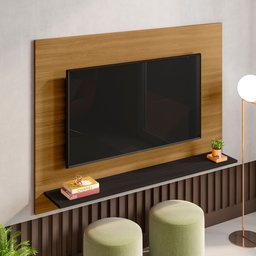 Painel Para TV até 50 Polegadas 1 Prateleira Columbia Espresso Móveis - 7