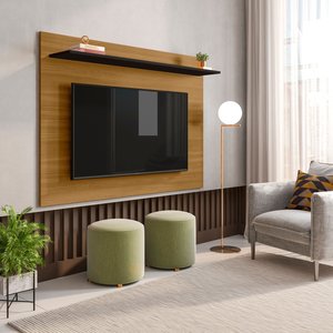 Painel Para TV até 50 Polegadas 1 Prateleira Columbia Espresso Móveis