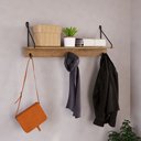 Ver imagem 1 de Prateleira Decorativo Estilo Industrial com Ganchos Cabide 27894 Artesano - Nero/dourado
