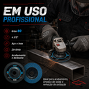 Ver mais imagens de Disco Flap 4.1/2 Zirconio Grão 80 G80 Kit 10 Peças Tubarão