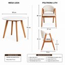 Ver imagem 3 de Kit Mesa Leda 90cm Comapcta & 4 Cadeiras Ergonômicas Design Moderno