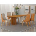 Ver imagem 3 de Mesa de Jantar 1,80x1,00m Orgânica Cinamomo Off White com Kit 6 Cadeiras Belle Sintético Terracota