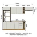Ver imagem 6 de Armário de Cozinha Completa 290cm Rustic/Branco Stella Madesa 02