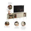 Ver imagem 6 de Rack para TV até 60 Polegadas 2 Portas Bandeja Integrada Pés em Dourado 189,5cm Maré Bege