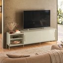 Ver imagem 1 de Rack para TV até 60 Polegadas 2 Portas Bandeja Integrada Pés em Dourado 189,5cm Maré Bege