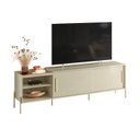 Ver imagem 3 de Rack para TV até 60 Polegadas 2 Portas Bandeja Integrada Pés em Dourado 189,5cm Maré Bege
