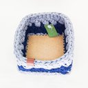 Ver imagem 2 de Cesto Multiuso Quadrado Azul com Cinza Mescla