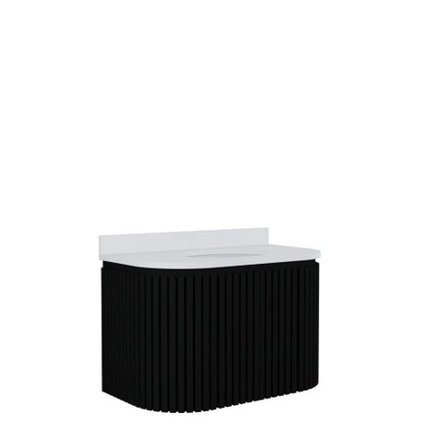 Gabinete para Banheiro Suspenso Emma 80cm Branco/preto