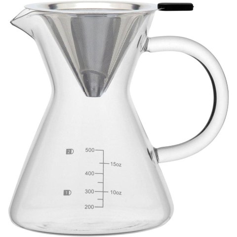Kanne Cafeteira com Filtro 16x16x12cm 500ml Borosilicato Transp