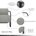 Ver imagem 3 de Kit 2 Poltronas Decorativas Sala de Estar Polatsk Base Industrial de Ferro Bouclê Cinza G33 - Gran B