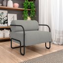 Ver imagem 2 de Kit 2 Poltronas Decorativas Sala de Estar Polatsk Base Industrial de Ferro Bouclê Cinza G33 - Gran B