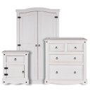 Ver imagem 4 de Cômoda de Madeira Maciça com 4 Gavetas Branco Lavado