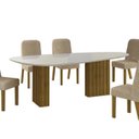 Ver imagem 2 de Mesa Isís Tampo Orgânico Off C/vidro 6 Cadeiras Isís Leifer