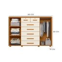 Ver imagem 4 de Kit Guarda Roupa Casal Mercure 6 e Cômoda Fontana 2 com 7 Gavetas Cinamomo Off White