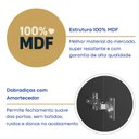 Ver imagem 4 de Estante de Livros 100% MDF 124,5CMX180,5cm 4 Portas 8 Nichos Versatile Preto