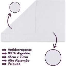 Jogo de Toalhas Gigante Itália Soft 2 Banhão + 2 Rosto + 2 Tapete Luxo 100% Algodão Branco - 4