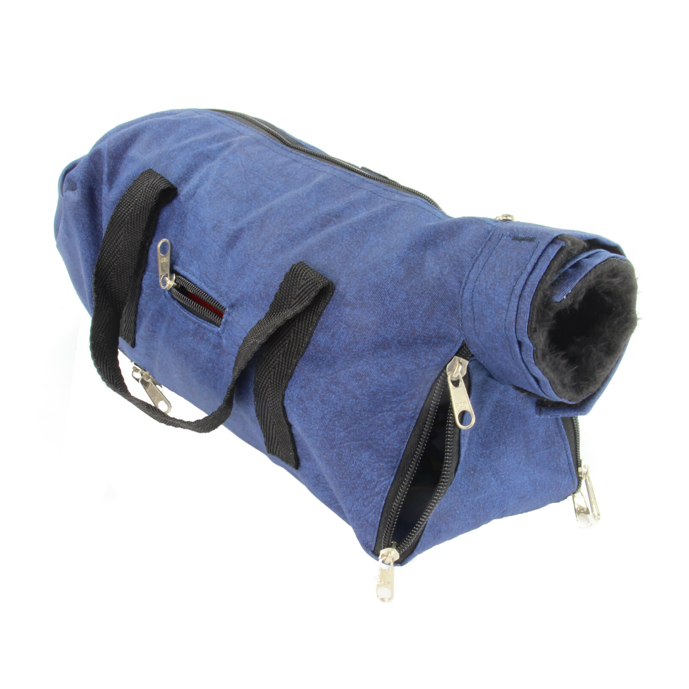 Bolsa de Contenção Gato Cachorro Imobiliza Animais Pet Azul