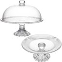 Ver imagem 2 de Kit 1 Boleira com Tampa e 1 Prato Porta Bolo com Pé 25cm Cristal Diamond Renaissance Lyor