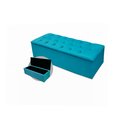 Ver imagem 3 de Kit Cabeceira Geovana + Calçadeira Baú Mirage King Size 195cm Suede - Ecotec Decor:Azul Turquesa
