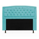 Ver imagem 2 de Kit Cabeceira Geovana + Calçadeira Baú Mirage King Size 195cm Suede - Ecotec Decor:Azul Turquesa